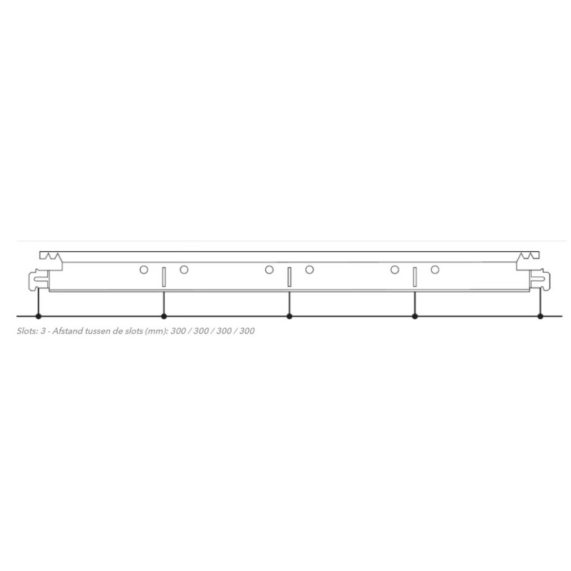 Intragrid T24 Intermediate profile 120 cm Color White Length 120 cm ...